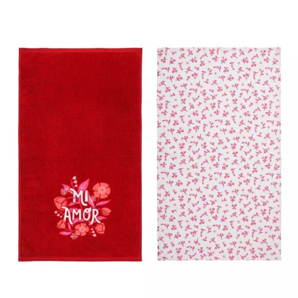 2 pc. Celebrate Together Mi Amor Floral Kitchen Towel Set 100% Cotton